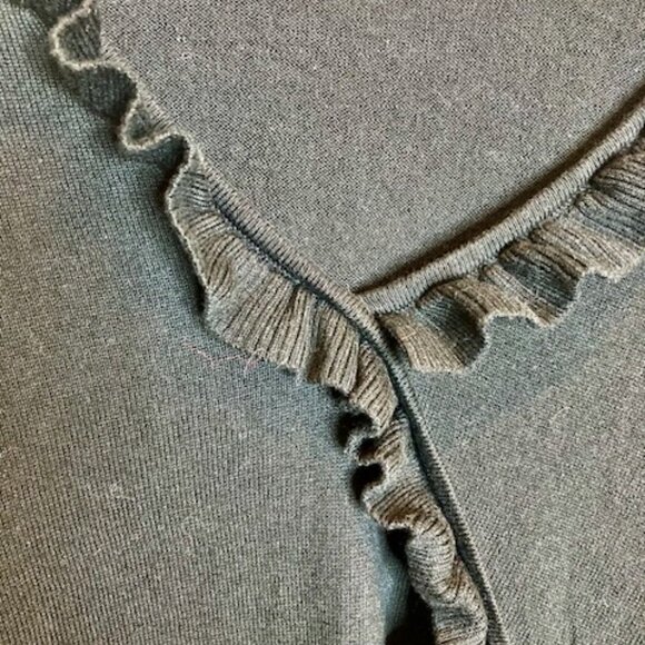 Banana Republic Black Classic Crossover Ruffle Sweater - Size S - Picture 3 of 7